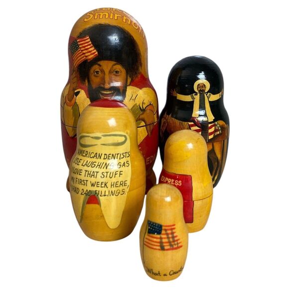 Yakov Smirnoff Nesting Dolls: Hand-Painted USSR Satire, Limited Edition - Picture 3 of 11